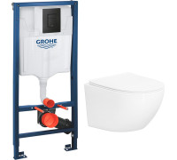 Унитаз подвесной Lauter Sulzdorf + GROHE Solido 38811KF0 белый с микролифтом