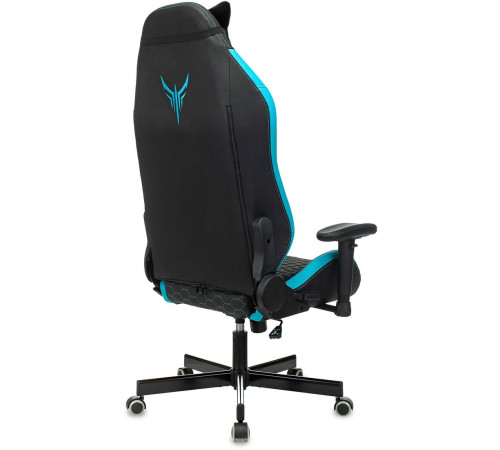Игровое геймерское кресло Бюрократ Knight Neon черный/голубой экокожа