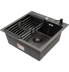 Кухонная мойка ARFEKA Eco AR мойка 450*500, коландер, дозатор Black