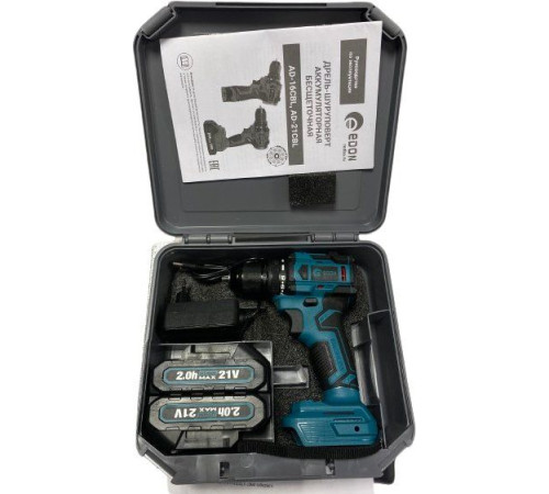 Дрель-шуруповерт Edon AD-21CBL с 2-мя АКБ, кейс