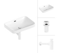 Умывальник Lauter 21441A + клапан 21190W + сифон 21635W белый матовый