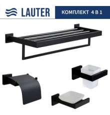 Набор аксессуаров для ванной Lauter 21SH71062 + 21SH71052 + 21SH71102 + 21SH71152 Matt Black, 4 предмета