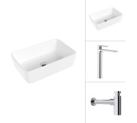 Умывальник Lauter 21674A + Reef 21CK8678C с сифоном 21635CH хром