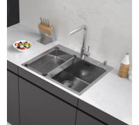Кухонная мойка ARFEKA Eco AR мойка 600*500, коландер G, дозатор Satin Decor Volcanic
