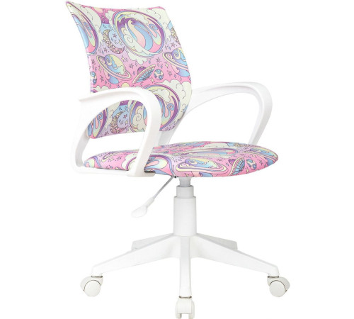 Офисное кресло Бюрократ Burokids 1W 1942510 мультиколор розовая луна/пластик белый
