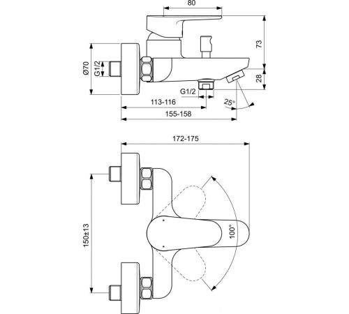 Смеситель Ideal Standard Cerafine O BC500AA