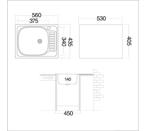 Кухонная мойка Ukinox CLM560.435 --5К 2L
