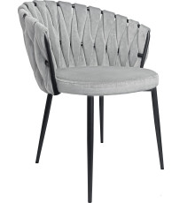 Стул с подлокотниками Лидмаш SML-08 черный/светло-серый