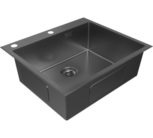 Кухонная мойка Paulmark Kroner-Edge 59 PM775951-GM вороненая сталь