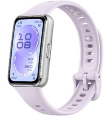 Фитнес-браслет Huawei Band 11 серебристый алюминиевый корпус, с сиреневым силиконовым ремешком, международная версия