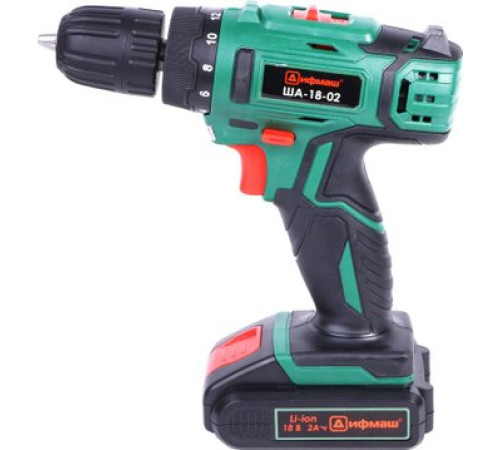 Дрель-шуруповерт Дифмаш ША-18-02 01022318 с 2-мя АКБ, кейс