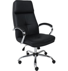 Офисное кресло AksHome Немига 1 кожа натуральная Black/основание хром