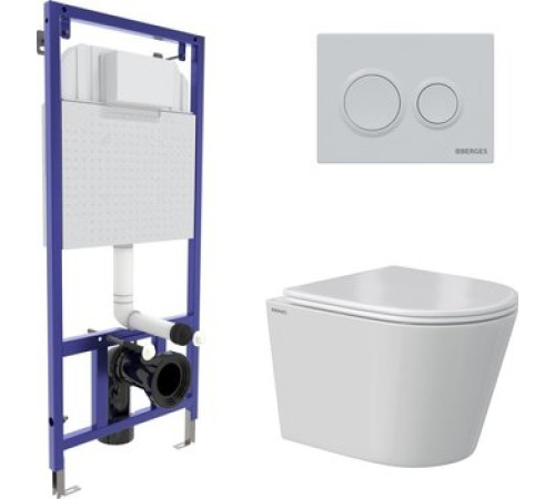 Унитаз подвесной Berges Wasserhaus Vita Rimless 043380 с сиденьем