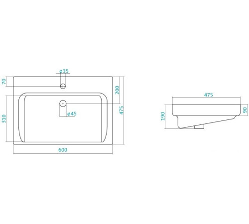 Умывальник Santek Тигода-60 60x47.5 [1.WH30.2.082]