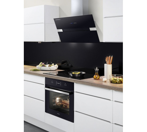 Кухонная вытяжка MAUNFELD Mersey 90 нержавеющая сталь\черное стекло