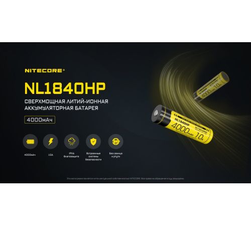 Аккумулятор Nitecore NL1840HP 643
