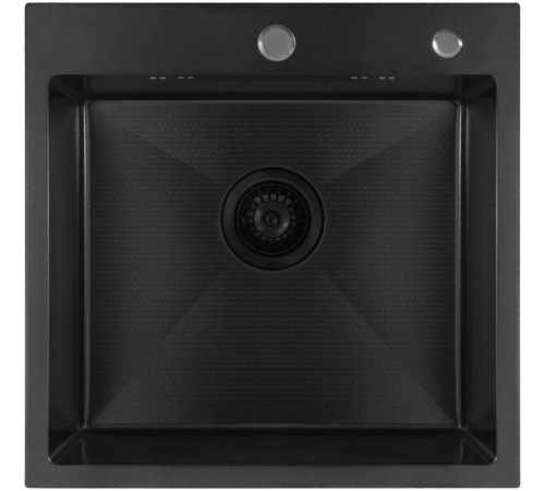 Кухонная мойка Diamond 500*500, коландер, дозатор BLACK DECOR