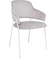 Стул с подлокотниками Алвест AV 448 светло-серый бархат H-09/белый