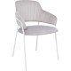 Стул с подлокотниками Алвест AV 448 светло-серый бархат H-09/белый