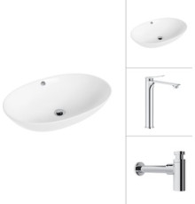 Умывальник Lauter 21709 + Rio 21AM12672 с сифоном 21635CH хром