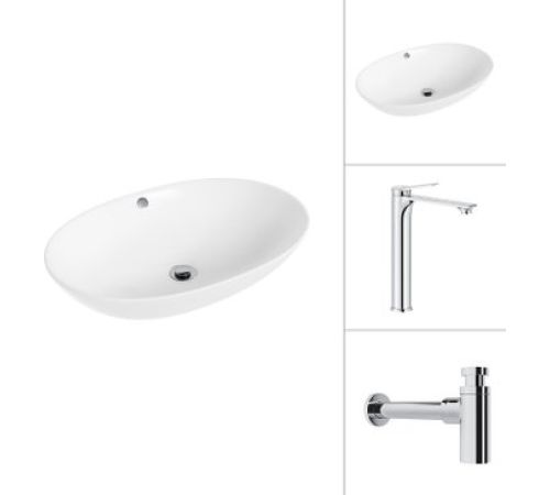 Умывальник Lauter 21709 + Rio 21AM12672 с сифоном 21635CH хром