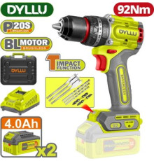 Ударная дрель-шуруповерт Dyllu DTCDP9281 с 2-мя АКБ, кейс