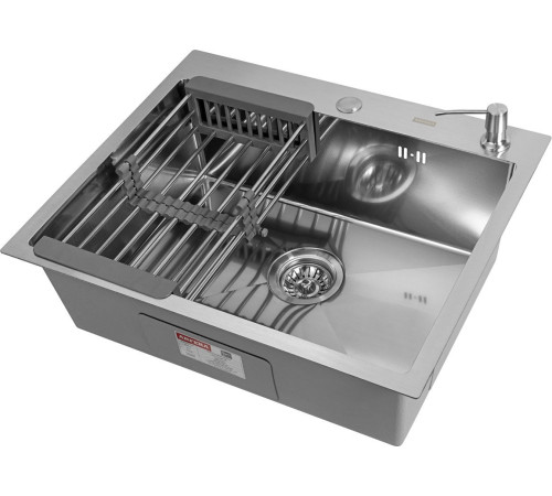 Кухонная мойка ARFEKA ECO AR мойка 600*500, коландер, дозатор SATIN DECOR MILLET GRAINS