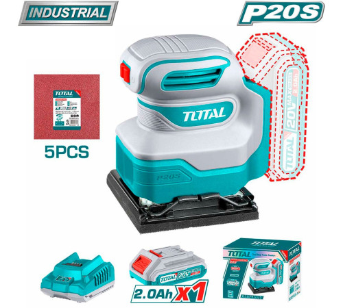 Виброшлифмашина Total TSHSLI20141 с 1-им АКБ