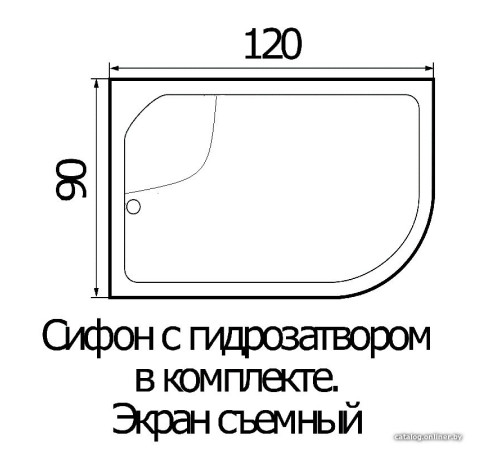 Душевой поддон River Wemor 120/90/44 R