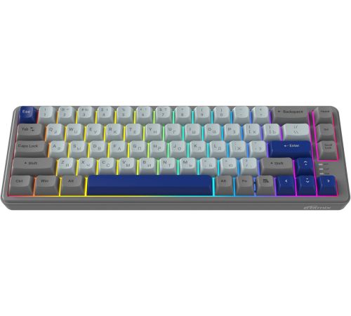 Клавиатура Ritmix RKB-568BL серый/голубой