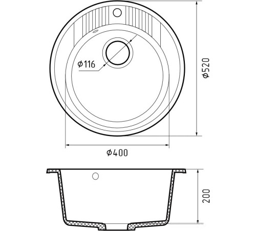Кухонная мойка GranFest GF-R520 кашемир