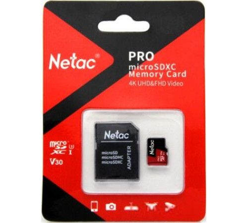 Карта памяти Netac P500 Extreme Pro 128GB NT02P500PRO-128G-R + адаптер