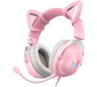 Наушники Onikuma X11 розовый, с ушками