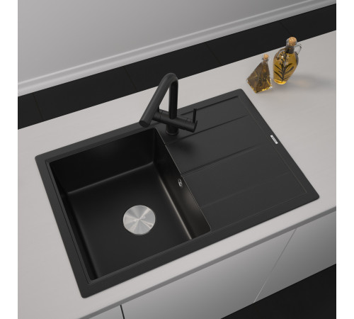 Кухонная мойка ZorG Rock 78 Premium black metallic