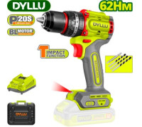 Ударная дрель-шуруповерт Dyllu DTCDP6281 с 2-мя АКБ, кейс