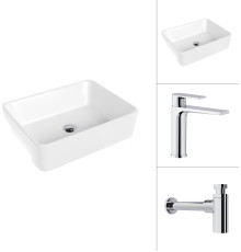 Умывальник Lauter 21675 + Reef 21CK678C с сифоном 21635CH хром