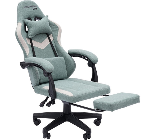 Игровое геймерское кресло CHAIRMAN CH26 ткань, зеленый/бежевый