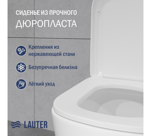 Унитаз напольный Lauter Vortex 2110012VF + гигиенический душ Rainix 21LT7714GL