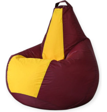 Кресло-мешок Mio Tesoro Груша Kombo XXL GF-130x85-BZH бордовый/желтый