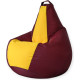 Кресло-мешок Mio Tesoro Груша Kombo XXL GF-130x85-BZH бордовый/желтый