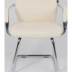 Стул с подлокотниками AksHome Vella кремовая экокожа/хромированный металл