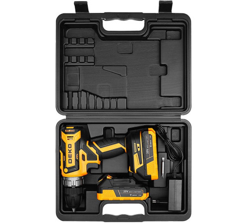 Дрель-шуруповерт Deko ZKCD20V 084-1007 с 2-мя АКБ, кейс