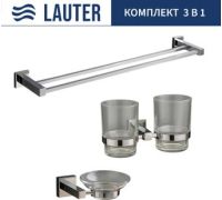 Набор аксессуаров для ванной Lauter 21SH6081 + 21SH6051 + 21SH6021 Chrome, 3 предмета