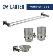 Набор аксессуаров для ванной Lauter 21SH6081 + 21SH6051 + 21SH6021 Chrome, 3 предмета