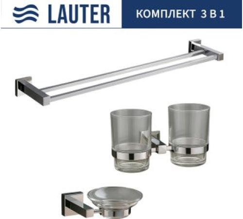 Набор аксессуаров для ванной Lauter 21SH6081 + 21SH6051 + 21SH6021 Chrome, 3 предмета