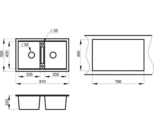 Кухонная мойка Granula GR-8101 арктик