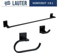 Набор аксессуаров для ванной Lauter 21SH8392 + 21SH8302 + 21SH9092 Matt Black, 3 предмета