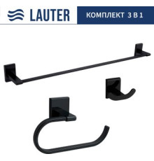 Набор аксессуаров для ванной Lauter 21SH8392 + 21SH8302 + 21SH9092 Matt Black, 3 предмета