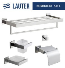 Набор аксессуаров для ванной Lauter 21SH71061 + 21SH71051 + 21SH71101 + 21SH71091 + 21SH71151 Chrome, 5 предметов