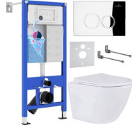 Унитаз подвесной Roxen Antares One Rimless 6 в 1 StounFix Dual Fresh 508565 кнопка: хром